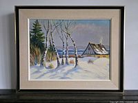 Frontal view of framed painting