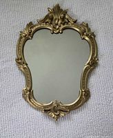 Front view showing entire ornate mirror frame and glass