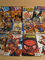 All twelve comics laid out, three rows of four