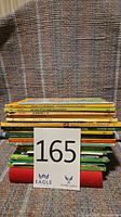 Stacked view of all early-reader books showing quantity and spine titles