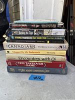 Stack showing all 10 book spines for identification