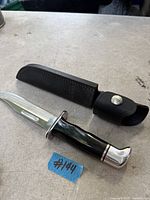 Knife and sheath displayed together