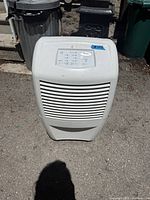 Front view of Whirlpool dehumidifier showing size and vent design