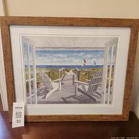 Front view of framed print showing artwork, frame and mat