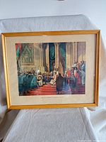 Front view of framed print with mat and wood frame