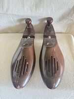 top view of both shoe trees showing slotted toe vents and wear
