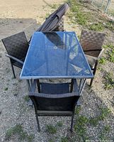 Full set: table, four chairs, umbrella