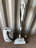 Full vacuum assembled showing canister, hose, wand, powerhead