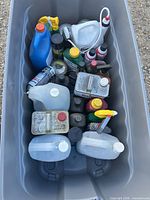 Top view of tote showing all mixed chemical containers