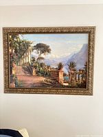 Full view of framed artwork on wall