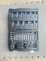 Open case showing full assortment of sockets and accessories