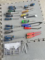 All tools laid out on mat showing full lot