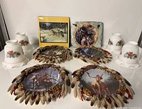 Group shot showing all decorative plates, tiles and bowls