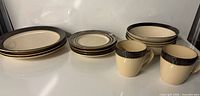 Overview of entire 14-piece dinnerware set
