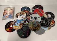 Wide shot of all loose discs and VHS