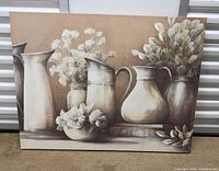 Front view of canvas showing full still life image