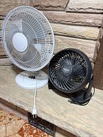 Front view of both fans showing size and color contrast