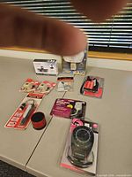 All items spread on table for overview