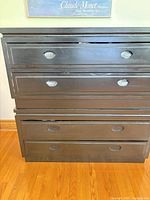 Front view showing drawer arrangement and paint chips