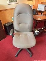 Front view of high-back fabric office chair