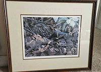 Framed print showing full artwork, mat and frame