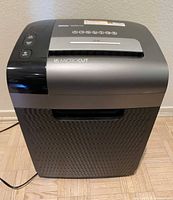 Front view of Royal 1630MC shredder powered on