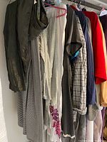 Rack of assorted robes, nightgowns and loungewear