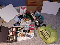 overview of entire lot spread on floor