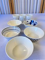 Group shot of all bowls and cups