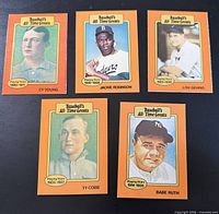 Group shot of five Baseball’s All-Time Greats cards