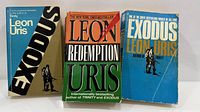 Front covers of all three Leon Uris paperbacks