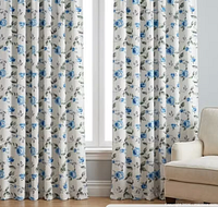 Curtains hanging to show overall look and length