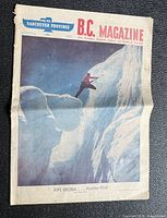 Front cover of Oct 24, 1953 B.C. Magazine showing climber image