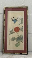 Full view of framed silk painting