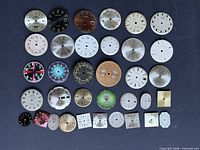Full layout of all watch dials