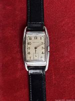 Front view of Hamilton watch showing dial, case and strap