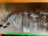Shelf view of all stemware groups
