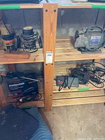 Group shot of all power tools on shelving
