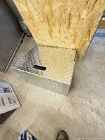 Top view of aluminum diamond plate step box