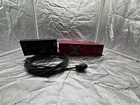 Red EQ2B amplifier box, black control head, wiring harness