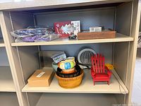 overall view of items on two shelves