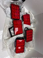 All five Whelen red lightheads with gaskets and wiring shown