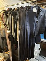 Rack of coats, jackets and dress