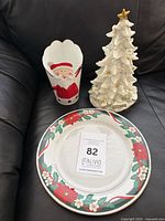 All three holiday items grouped on sofa