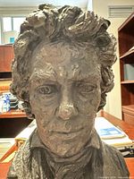 Front view of Beethoven bust showing full facial detail and hair