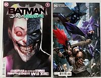 Front view of both comic books in protective bags