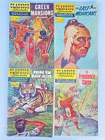 All four Classics Illustrated comics arranged 2x2 showing covers