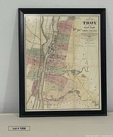 Full view of framed map showing title and frame