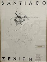 Full view of poster showing artwork, lettering "SANTIAGO" top and "ZENITH" bottom