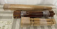 All three bundled sets of legs laid out side by side